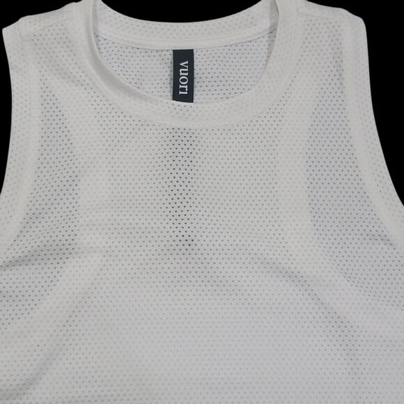 VuoriI Micro Mesh Tank Top Women's Size Large Shirt White Athletic Workout Run - Picture 2 of 8